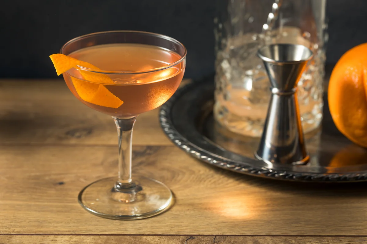 Orange colored fig martini