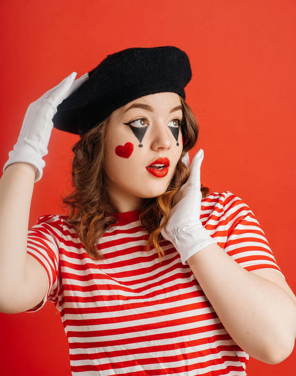 girl in mime costume
