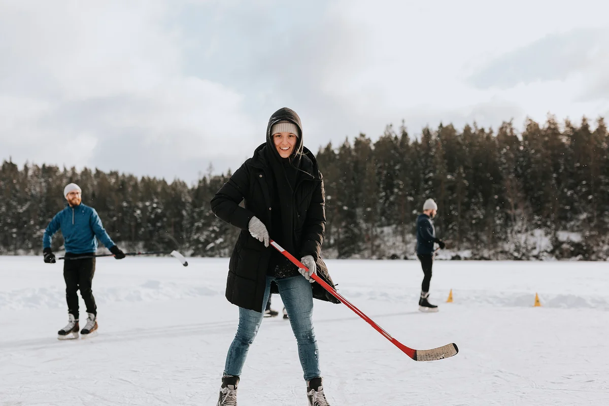 people playing hockey