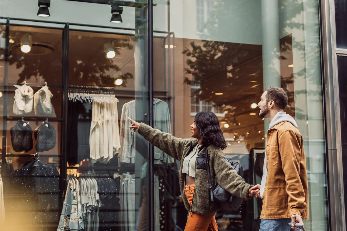 Young couple shopping just for fun