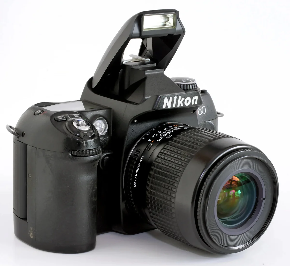 Nikon 35mm N80 SLR Camera w Nikkor AF 35-80mm f/4-5.6 D Macro Standard Zoom Lens