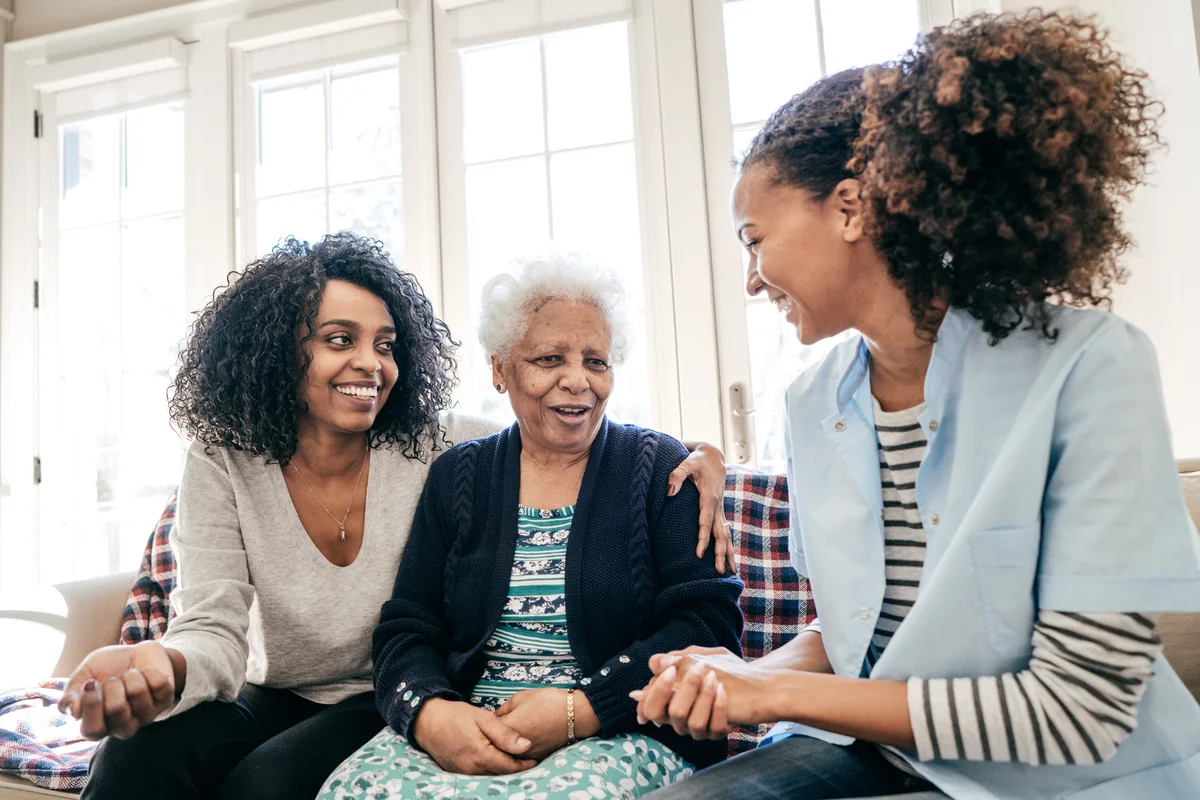 senior woman with family