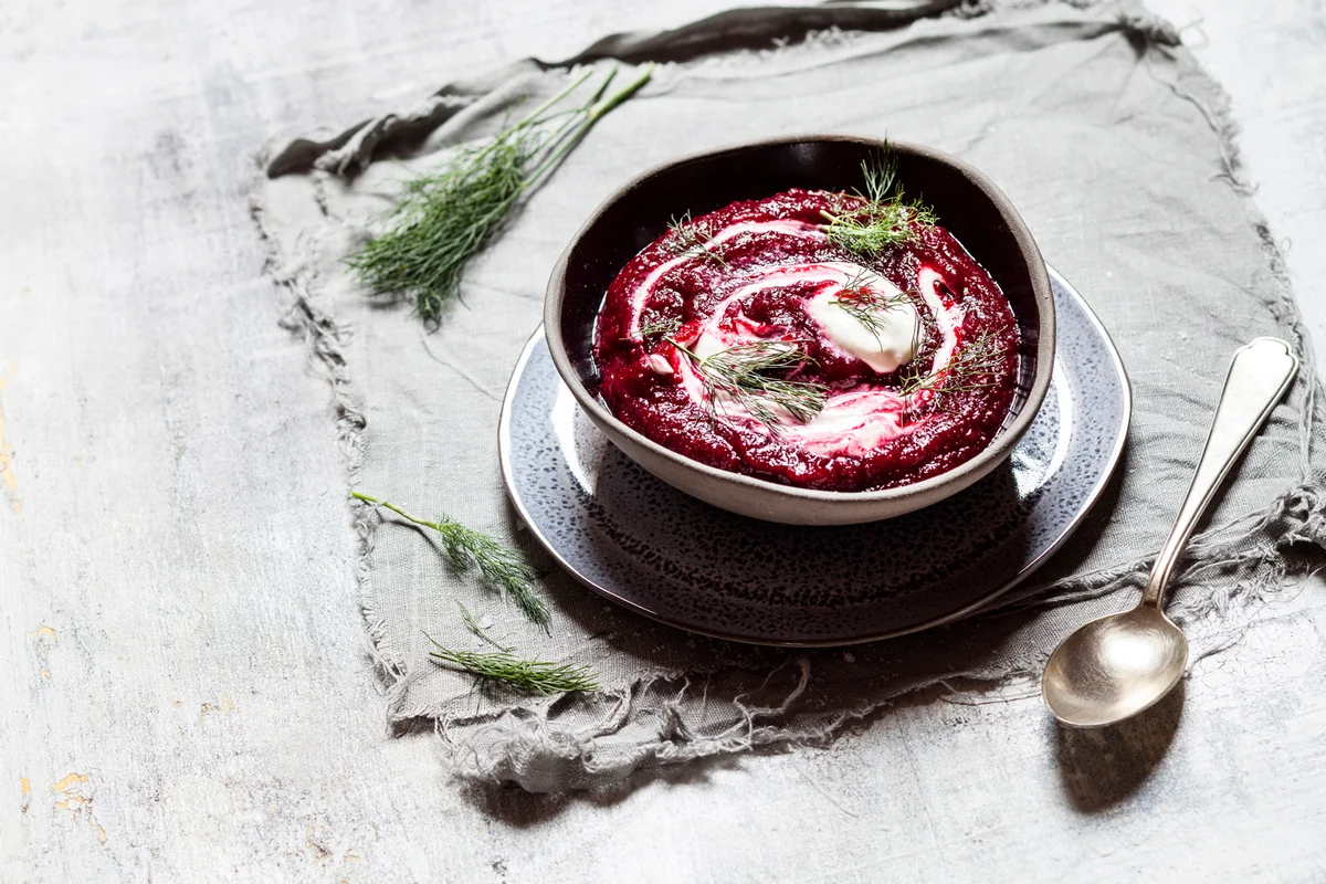beetroot spread on table