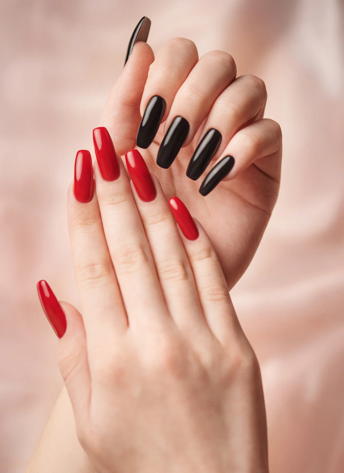 Vampire black and red stiletto manicure