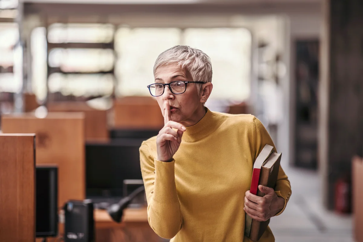Librarian at work