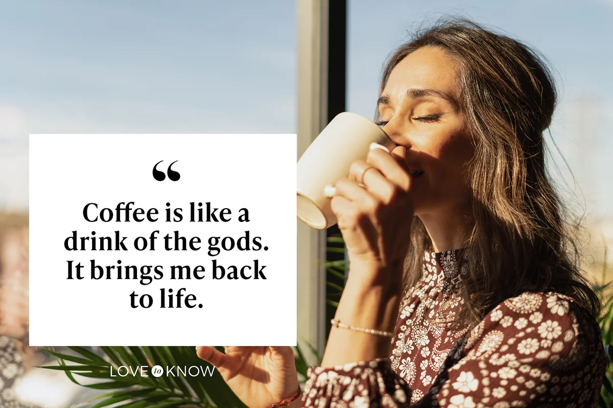 Woman drinking coffee in the morning at home