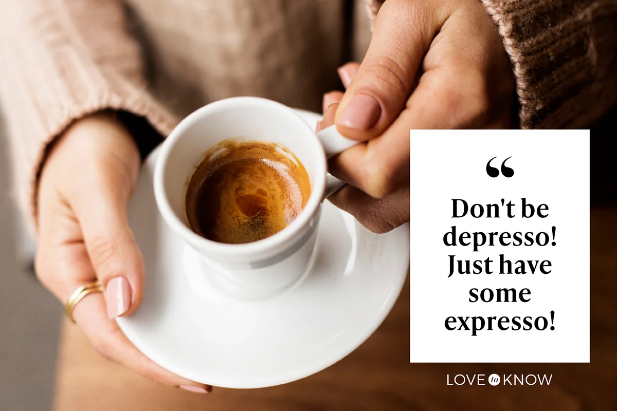 Woman holding a white Espresso mug