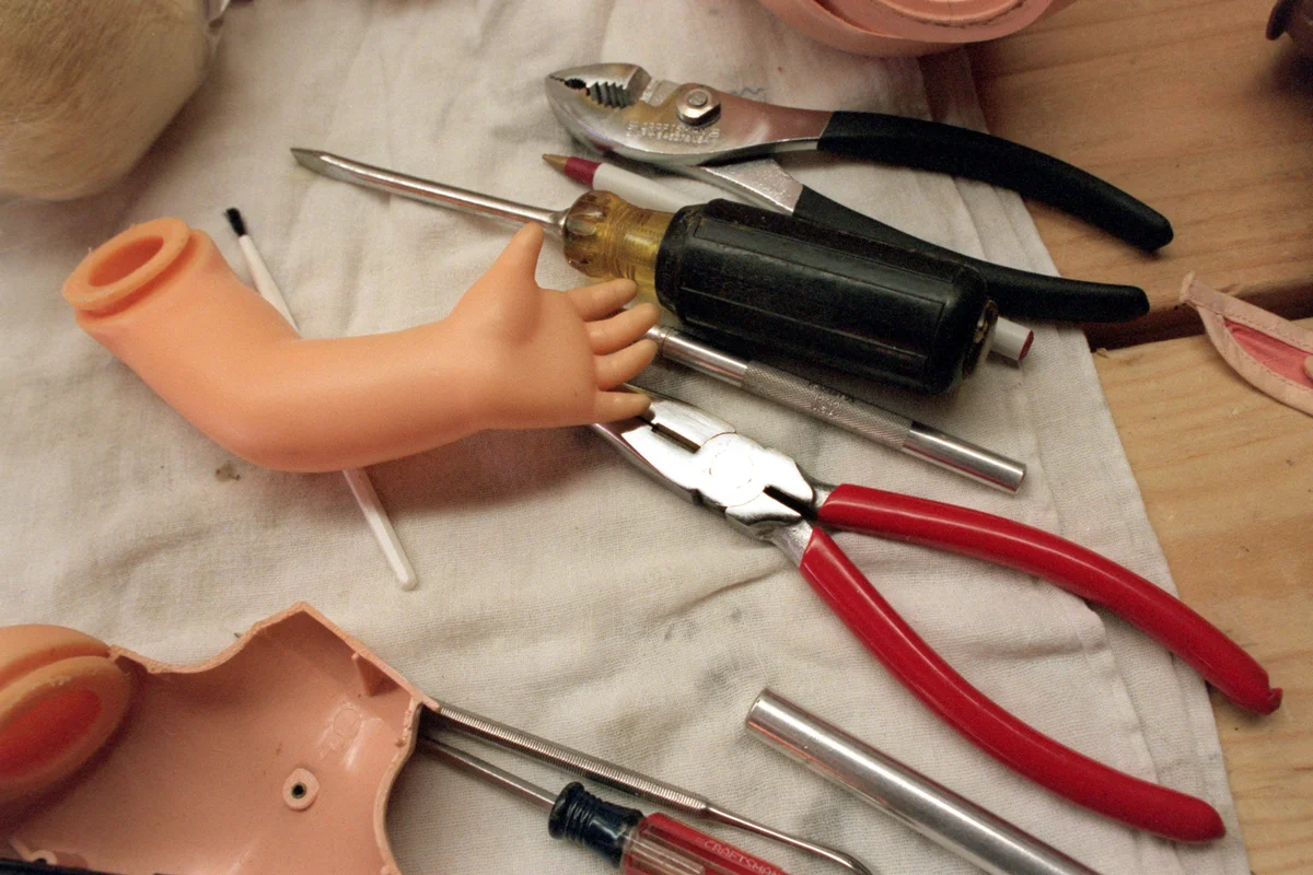 Some of the tools used to repair the voice box of of Chatty Cathy dolls | Getty Editorial Use