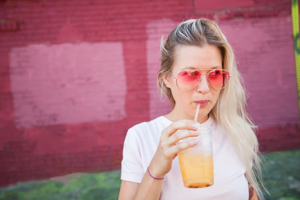 Mimosa in a plastic cup