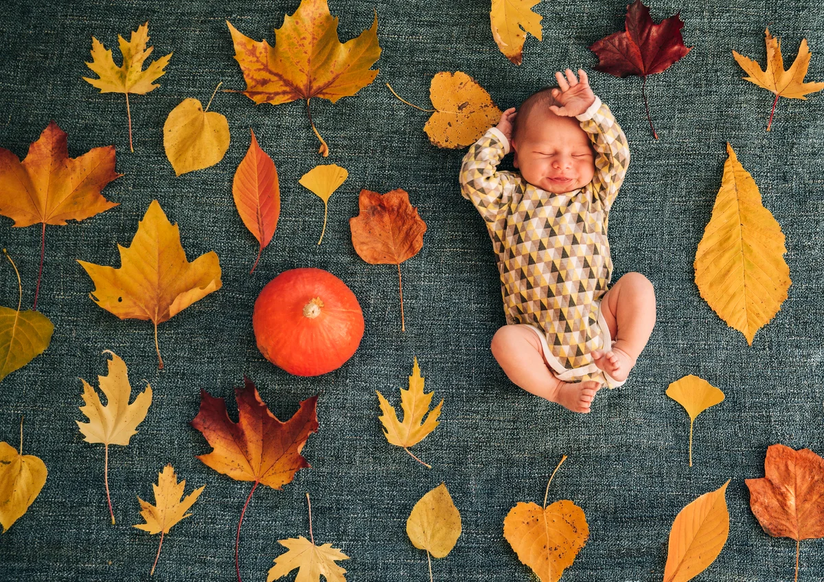 fall newborn baby