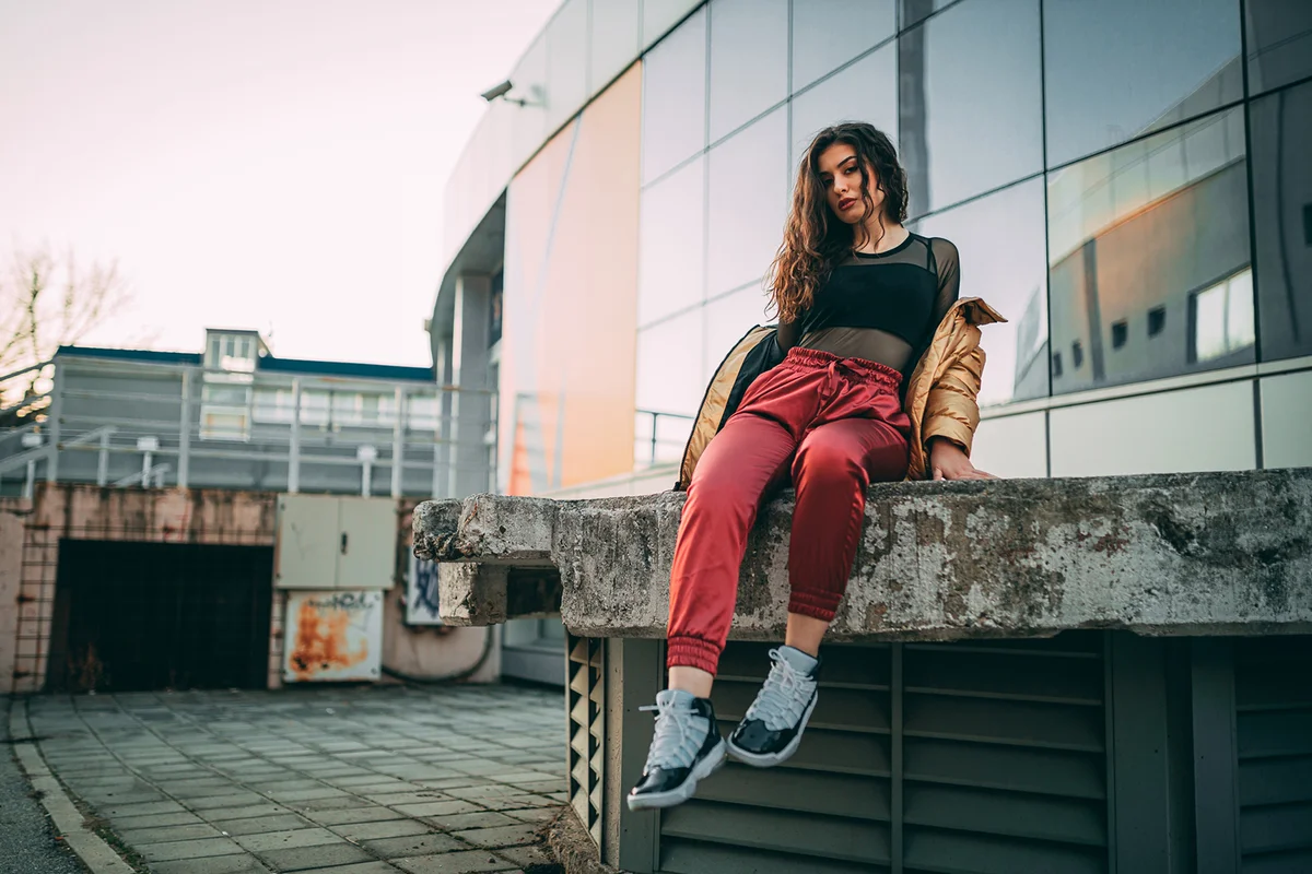 Street styled woman enjoying beautiful day