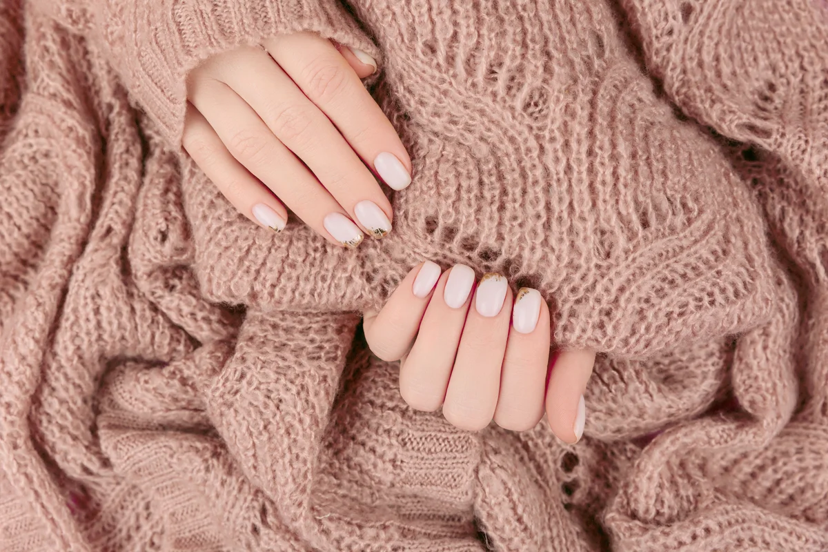Stylish pastel pink beige Nails