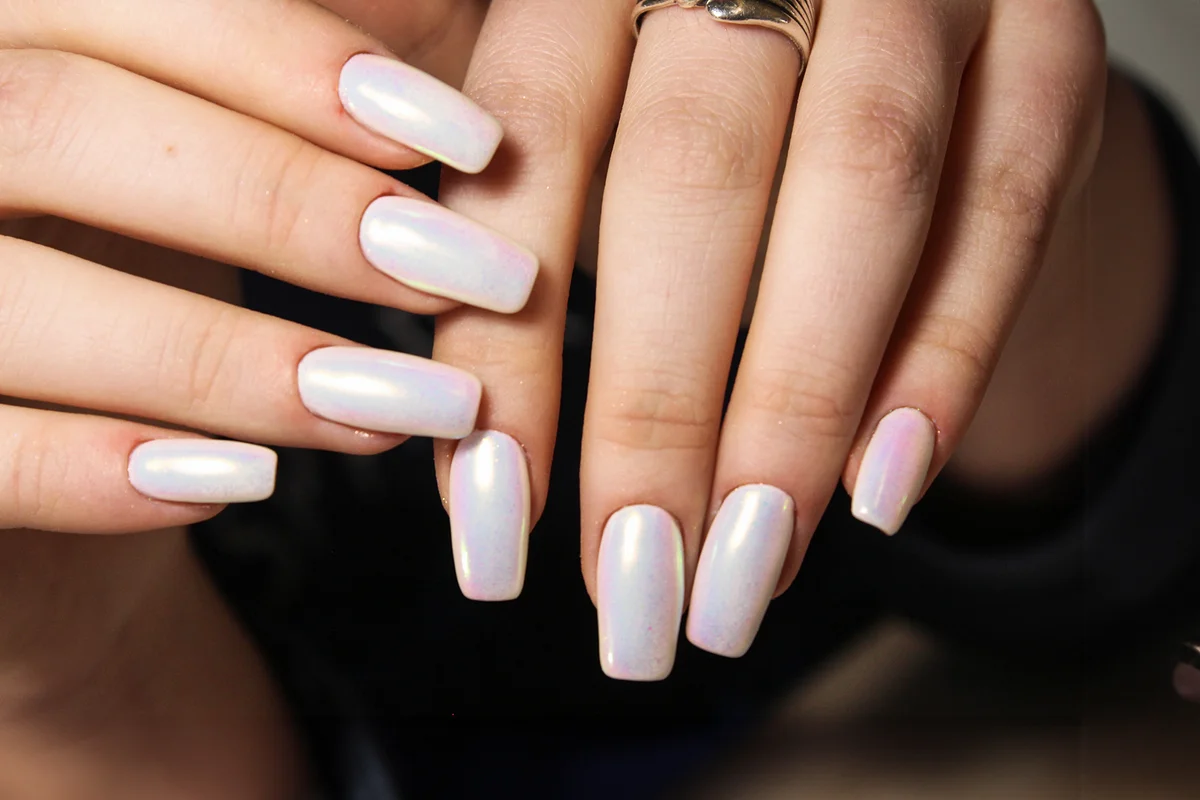 Fashionable white manicure