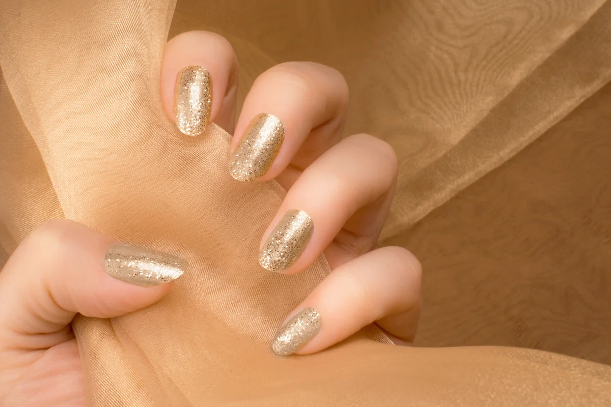 Glittered Rose Gold Nails