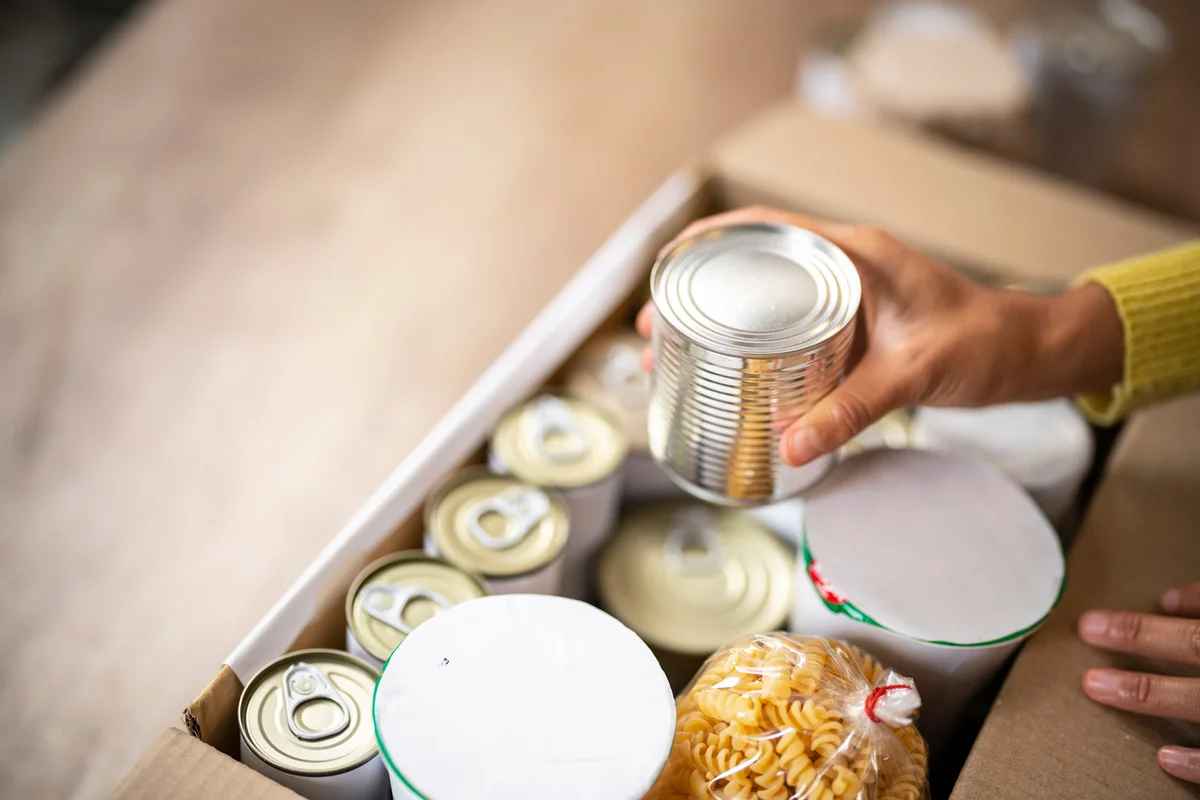 Food donations in box
