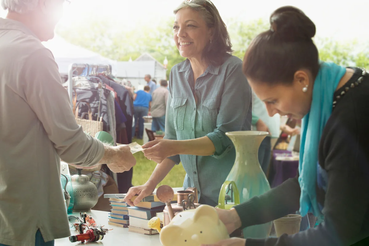 making a sale at an estate sale
