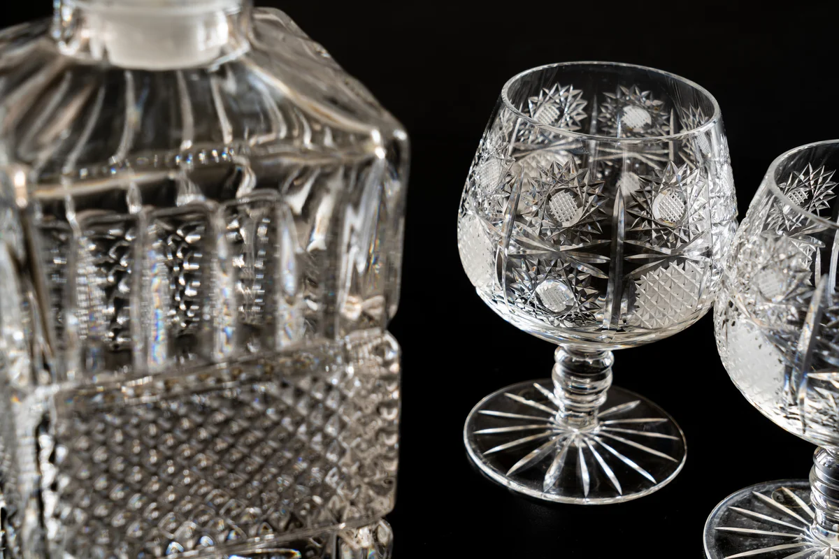 antique crystal stemware