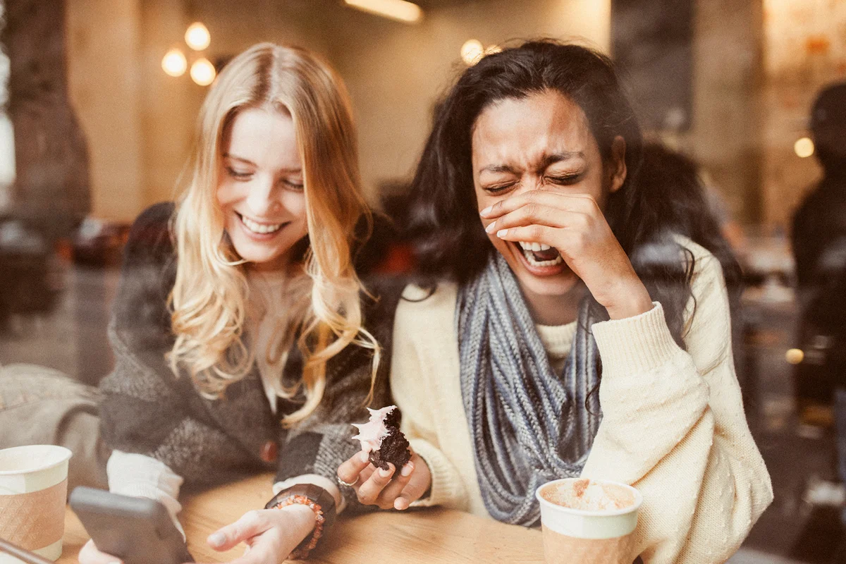 Friends laughing out loud