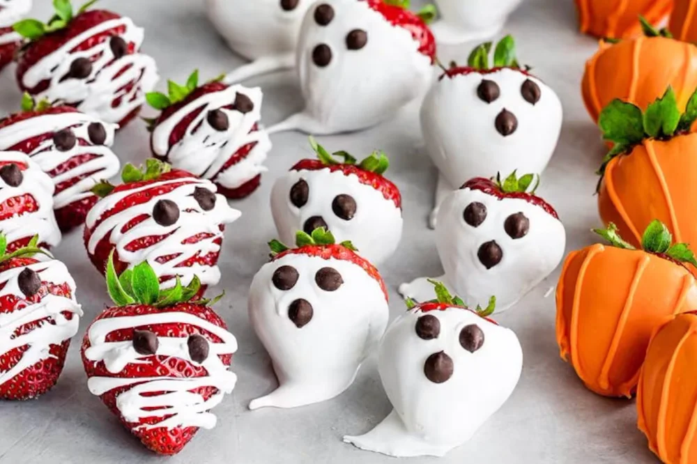 ghost strawberries for halloween