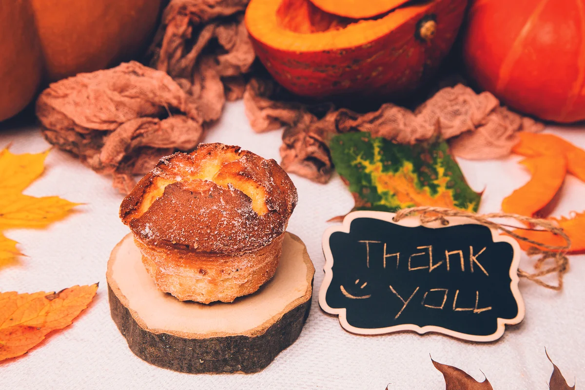 Homemade Pumpkin pastry and Thank you card