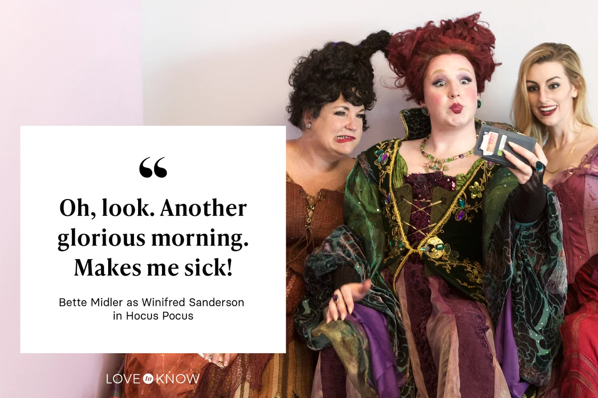 A group dressed from the movie Hocus Pocus takes a selfie