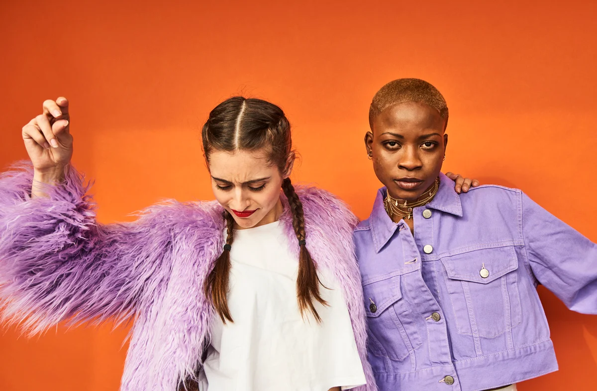 Colourful portrait of two women