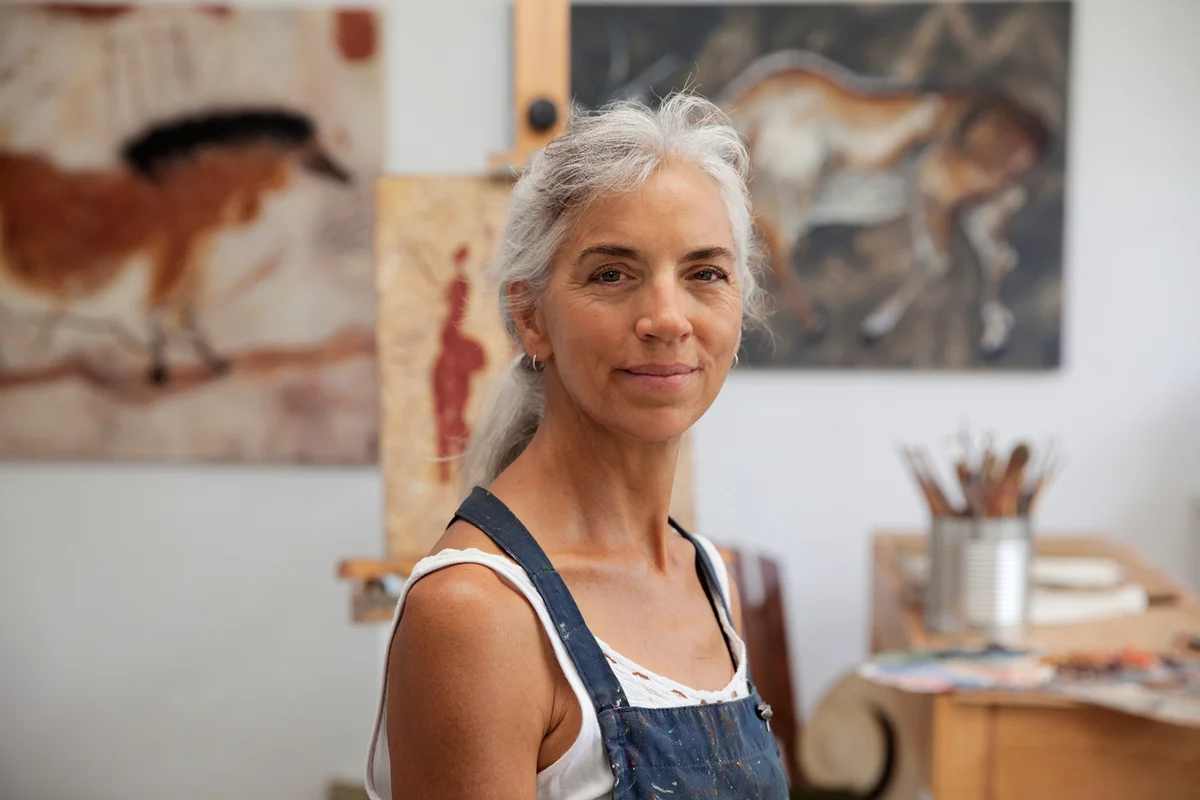 Portrait of woman in art studio
