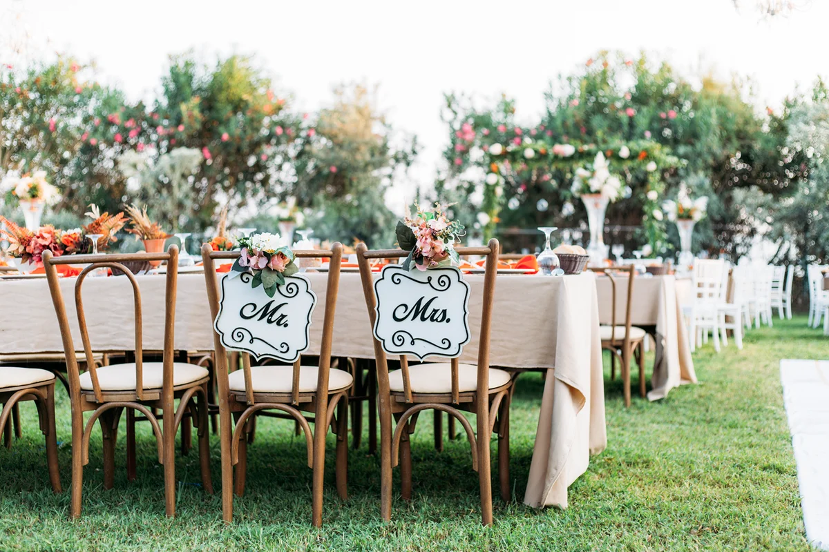 Bride and Groom Chair at Wedding Reception