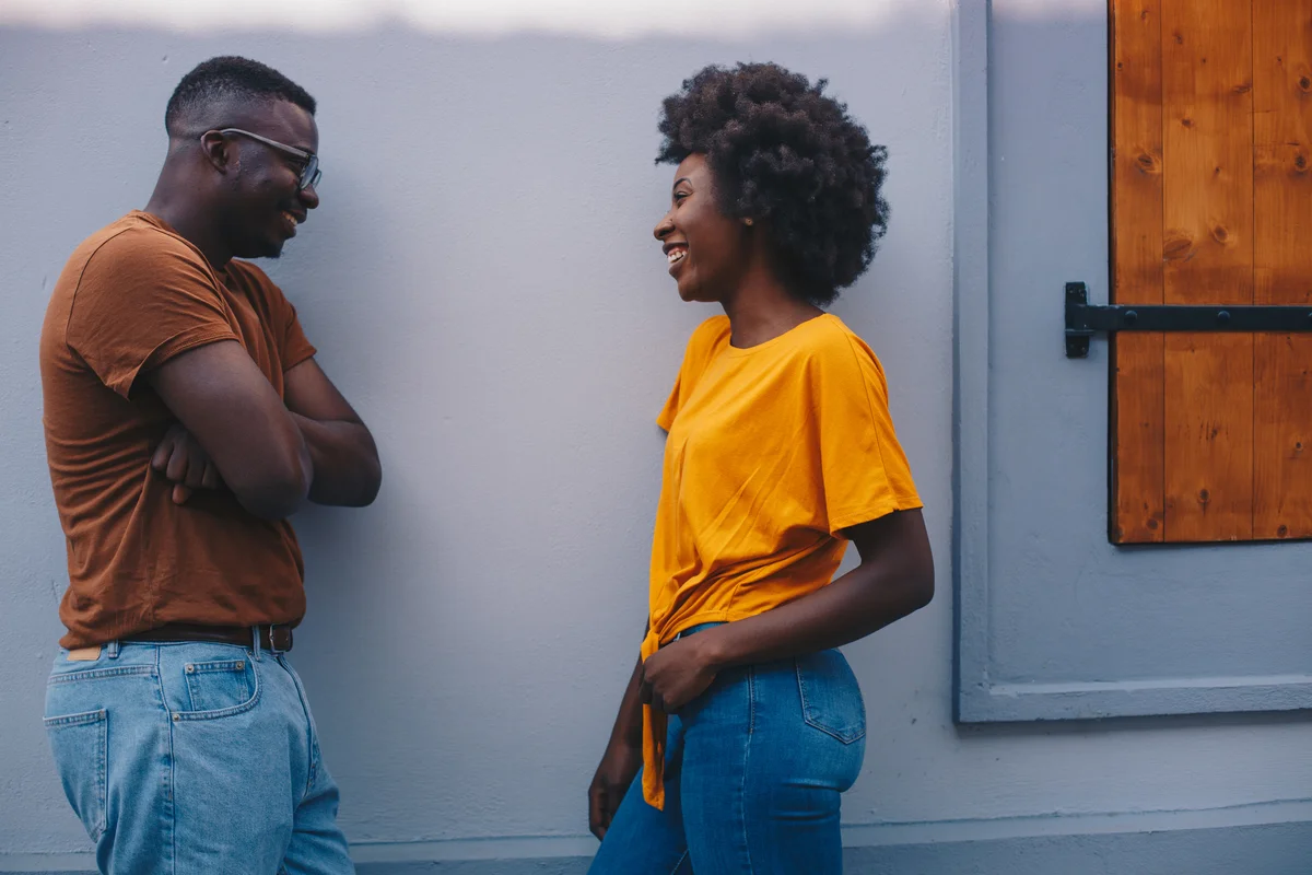 two people flirting