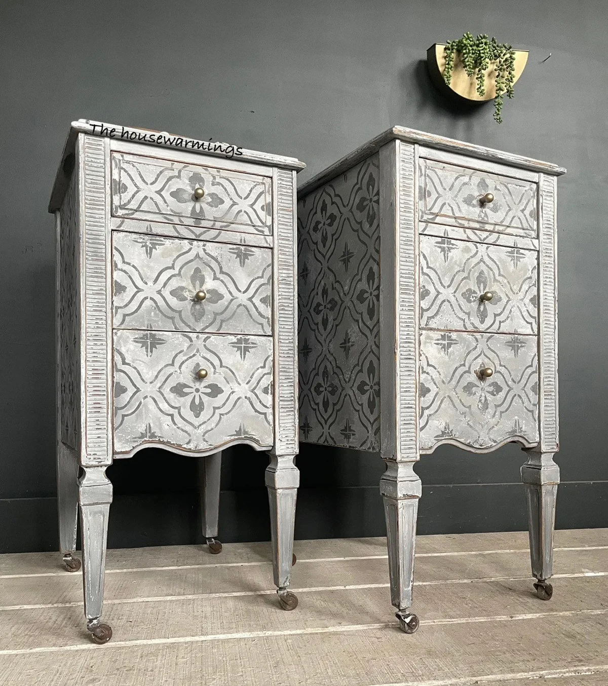Two painted nightstands