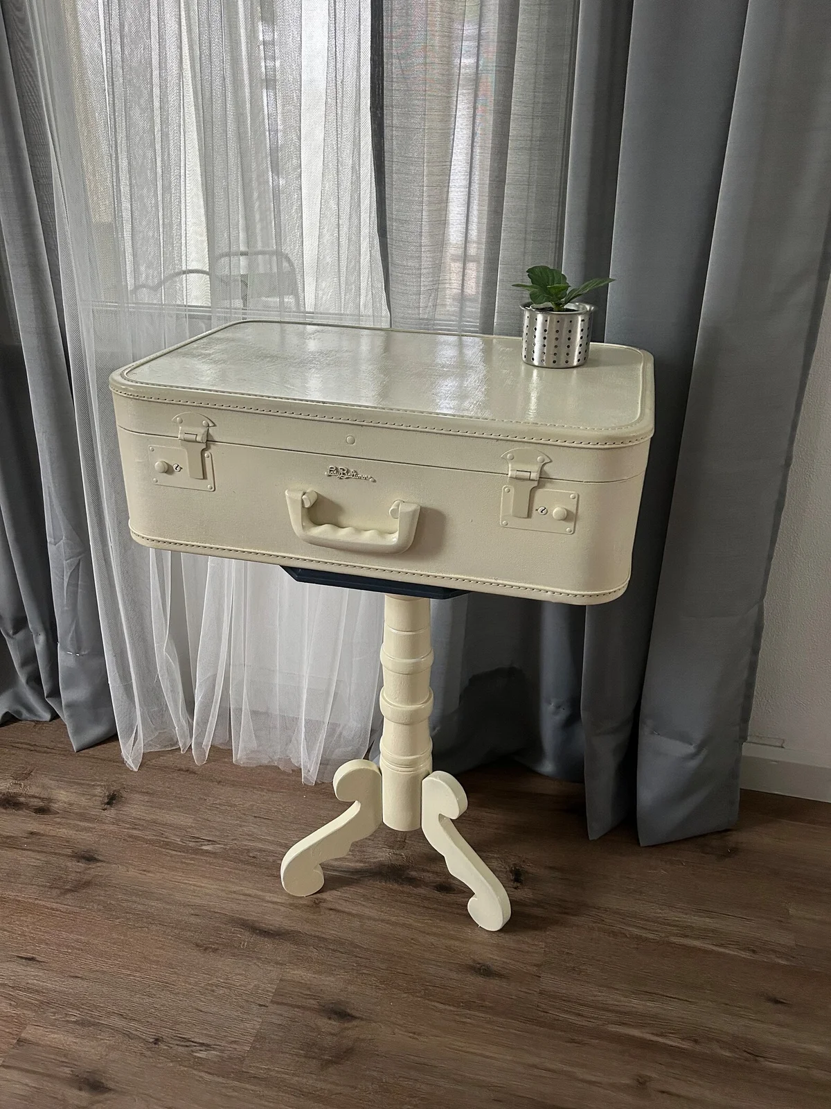 Vintage mid century upcycled suitcase