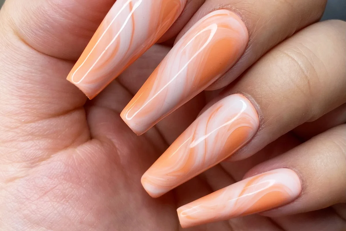 Creamsicle orange press on nails