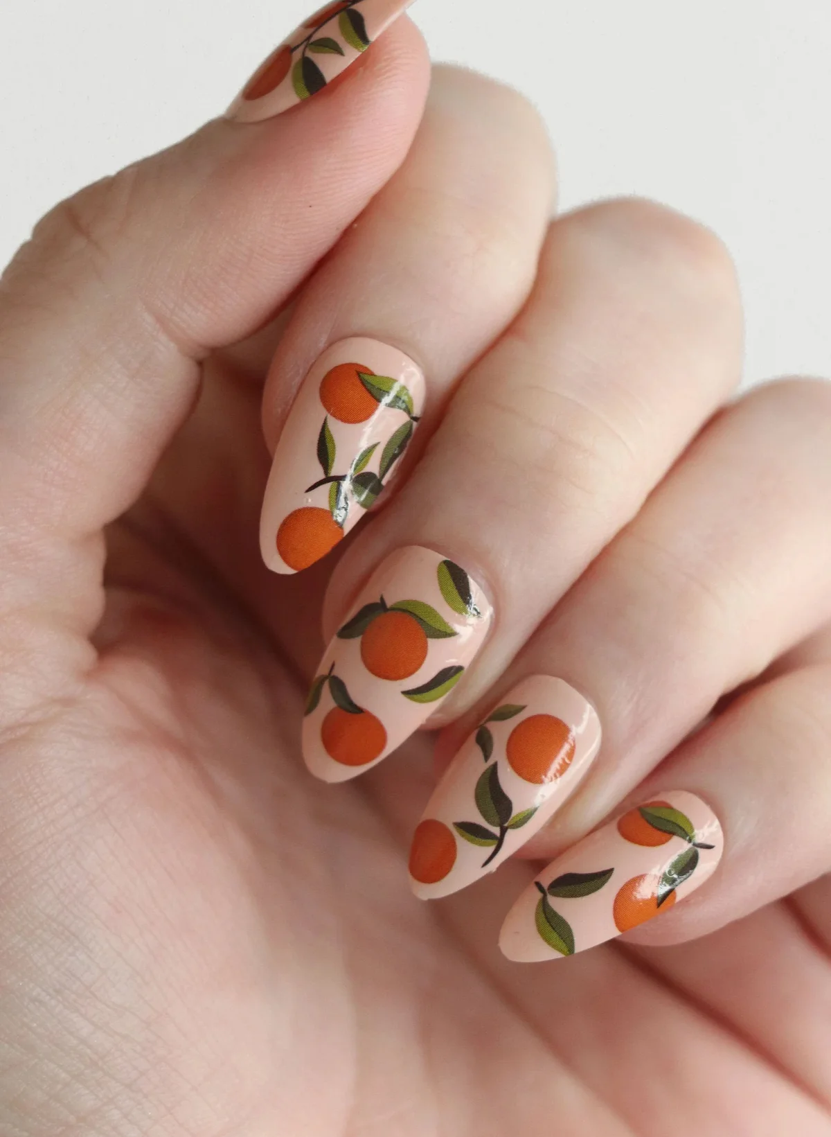 Peach nail art