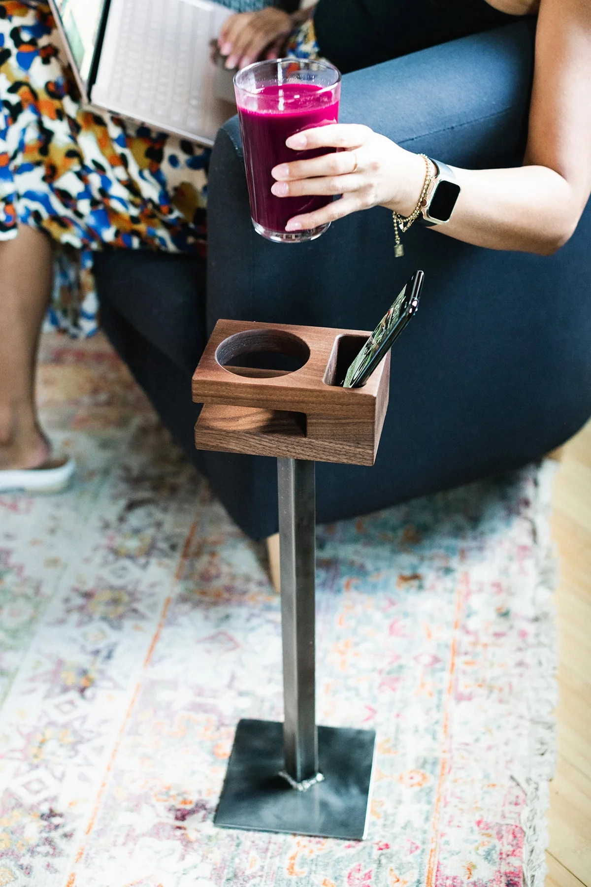 Person using micro nightstand