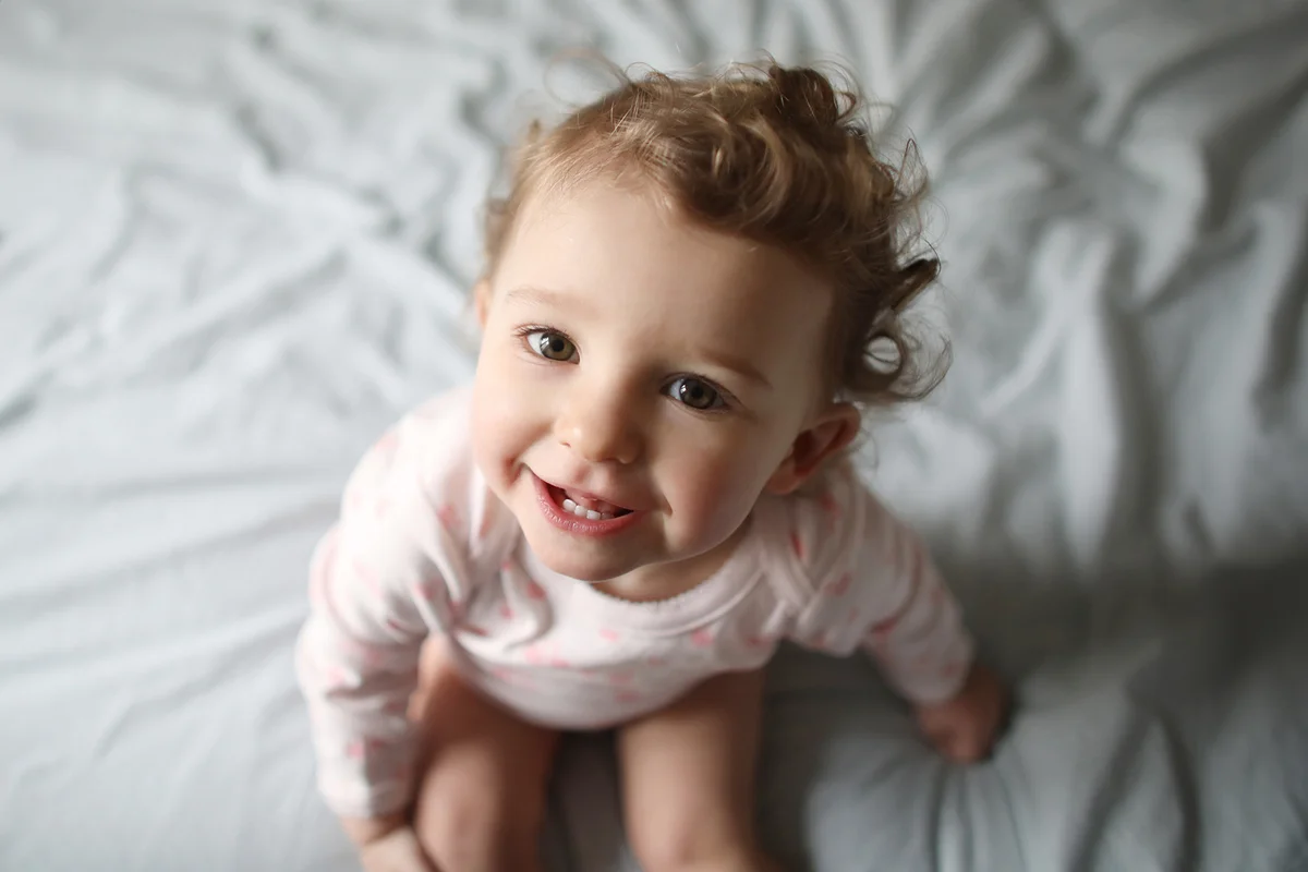 Portrait of a 1 year old baby girl