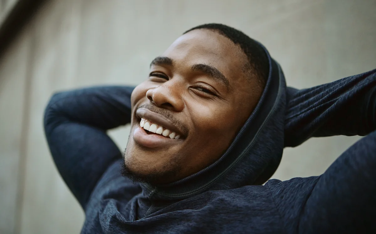 portrait of man wearing hoodie
