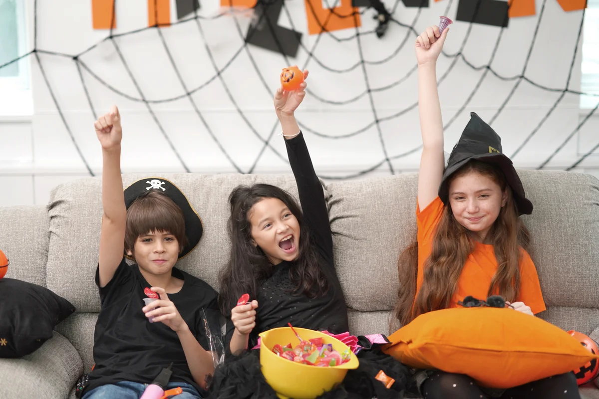 Children having fun celebrating Halloween