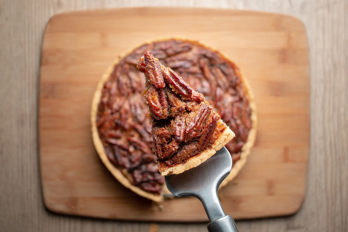 Slice of homemade Pecan Pie