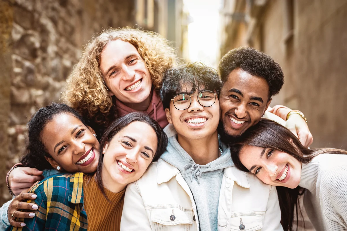 Multi racial youth group