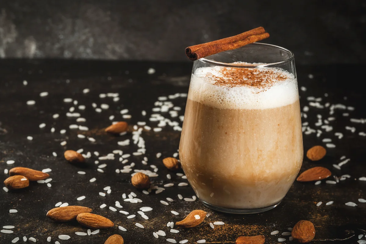 Traditional Mexican drink Horchata Latte