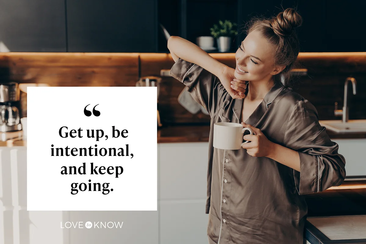 Woman in pajama with cup of coffee in morning