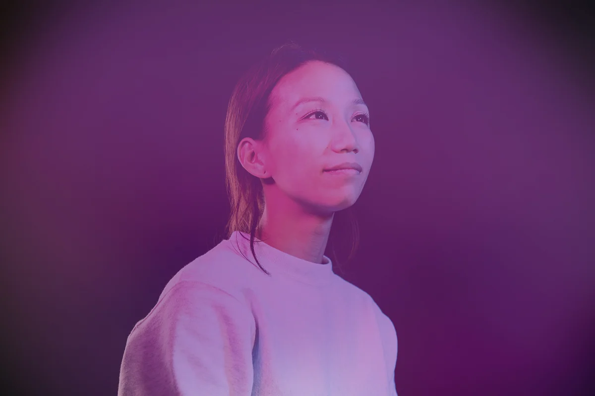Woman with purple aura