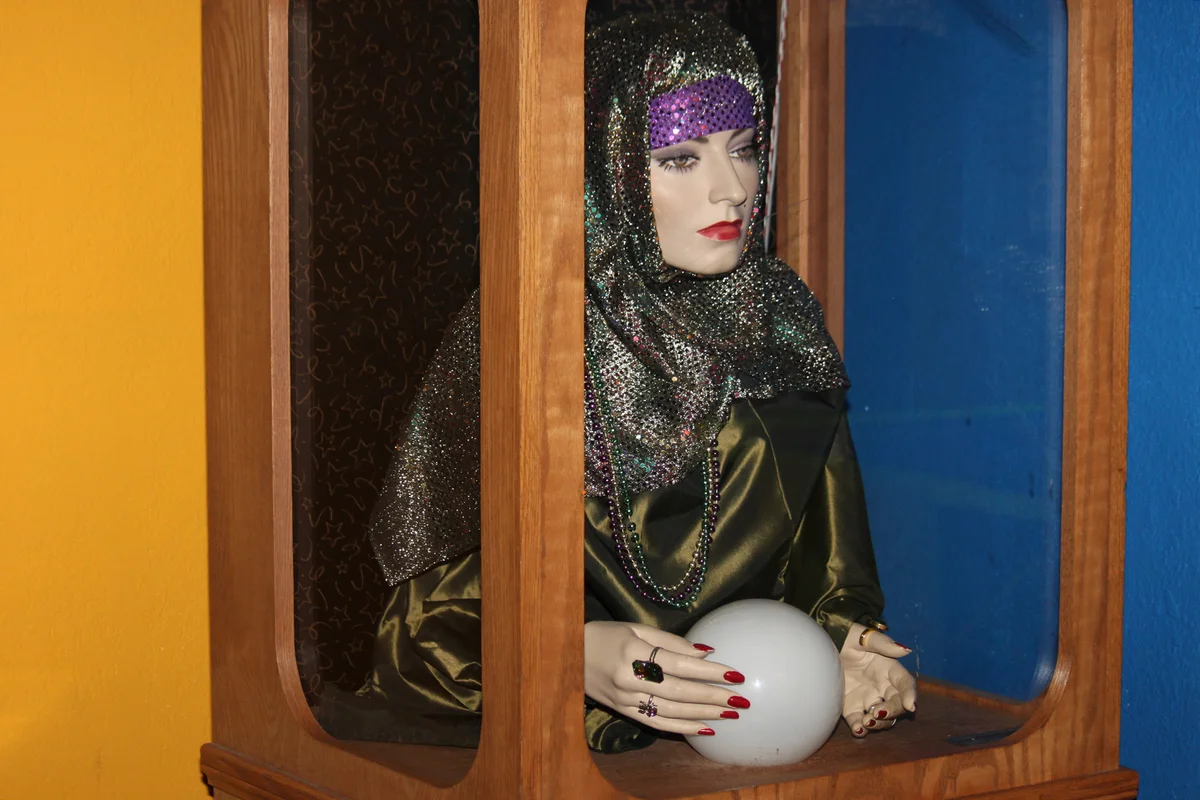 Fortune Teller at amusement park arcade.