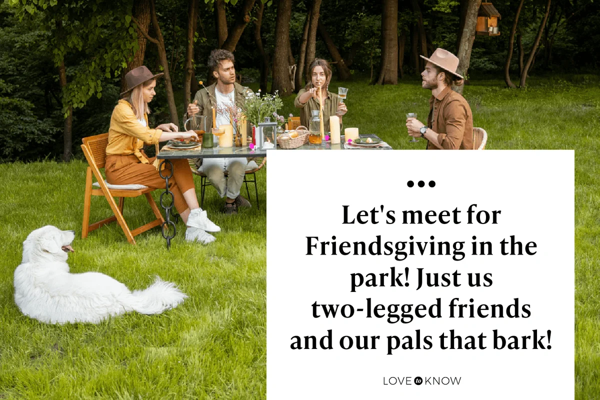 Let's meet for Friendsgiving in the park! Just us two-legged friends and our pals that bark!