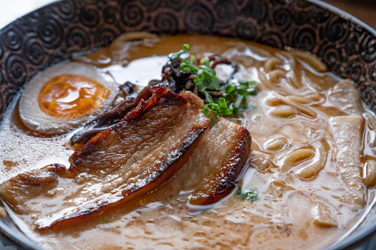 Ramen noodles with Egg and pork belly