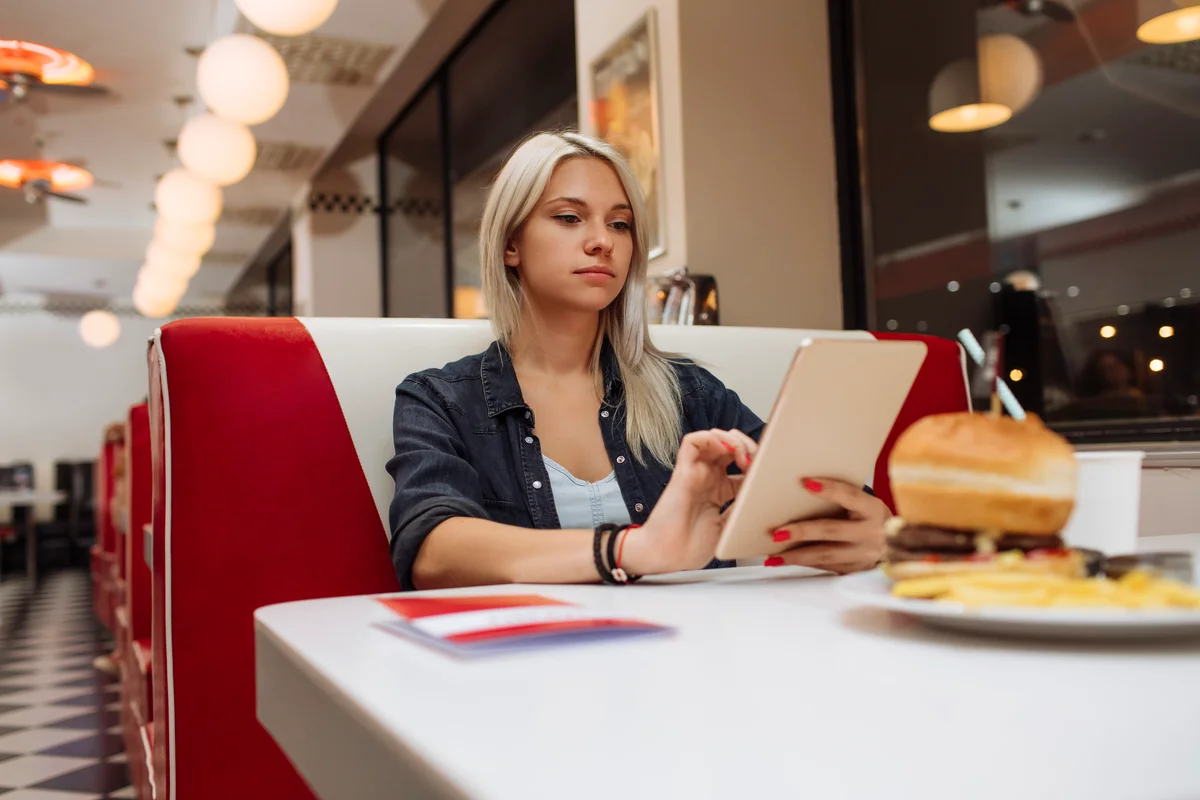 Woman in diner