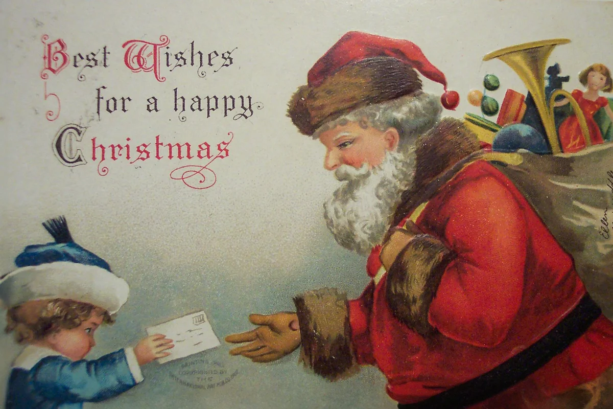 Vintage Christmas Postcard Santa