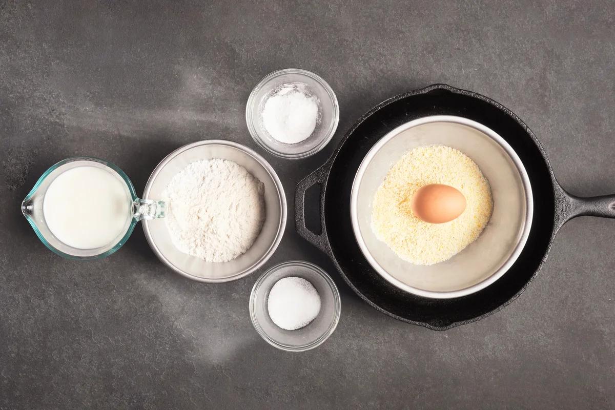 Ingredients to make Southern cornbread