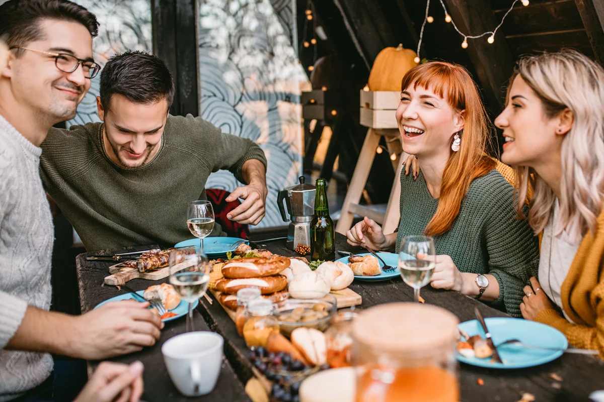 Thanksgiving day celebration with friends