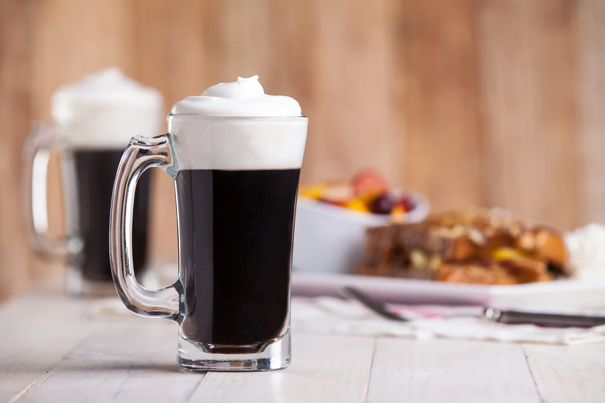 Coffee cocktail with whip cream top